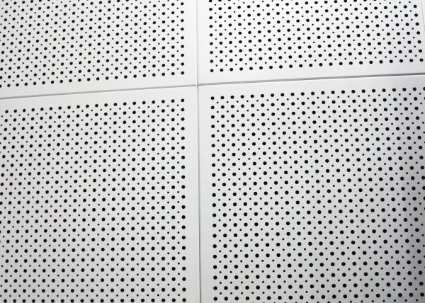 Fireproof Colored Perforated Aluminum Ceiling Panels , Commercial Drop Ceiling