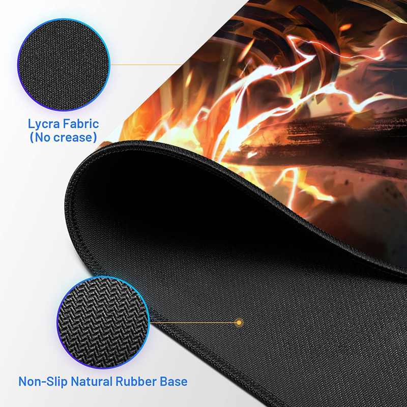 CMYK Sublimation Printing Eco-Friendly Rubber Gaming Mouse Pad with NO Wireless Charging