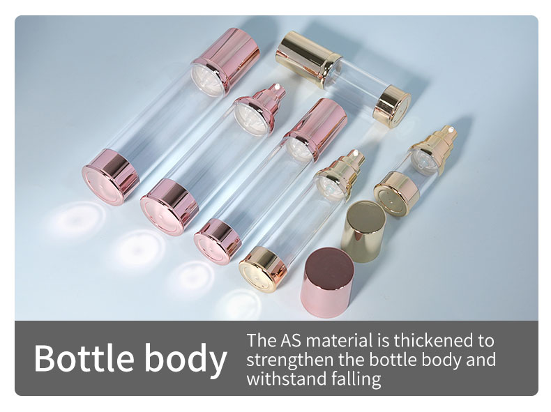 Round Shape Airless Cosmetic Pump Bottle 20ml 30ml 50ml 100ml Plastic Luxury Lotion Bottle