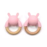Handbell Wooden Silicone Teether