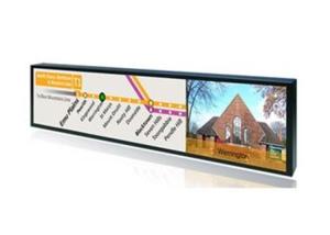 Wholesale 28 Inch Stretched Bar LCD Display Digital Signage Kiosk For Buses And Metro Stations from china suppliers