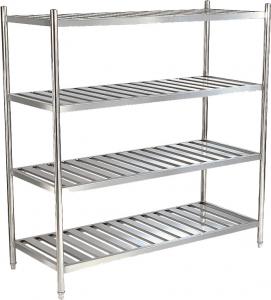 Wholesale Silver Stainless Steel Catering Equipment 1200x500x1550mm , 4 Tier Storage Shelf from china suppliers