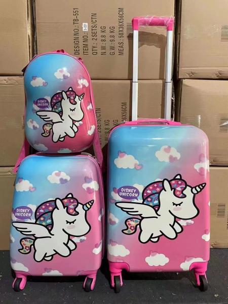 Custom Printed Cover PC Trolley Lightweight Travelling 3pcs Set Suitcase Travel
