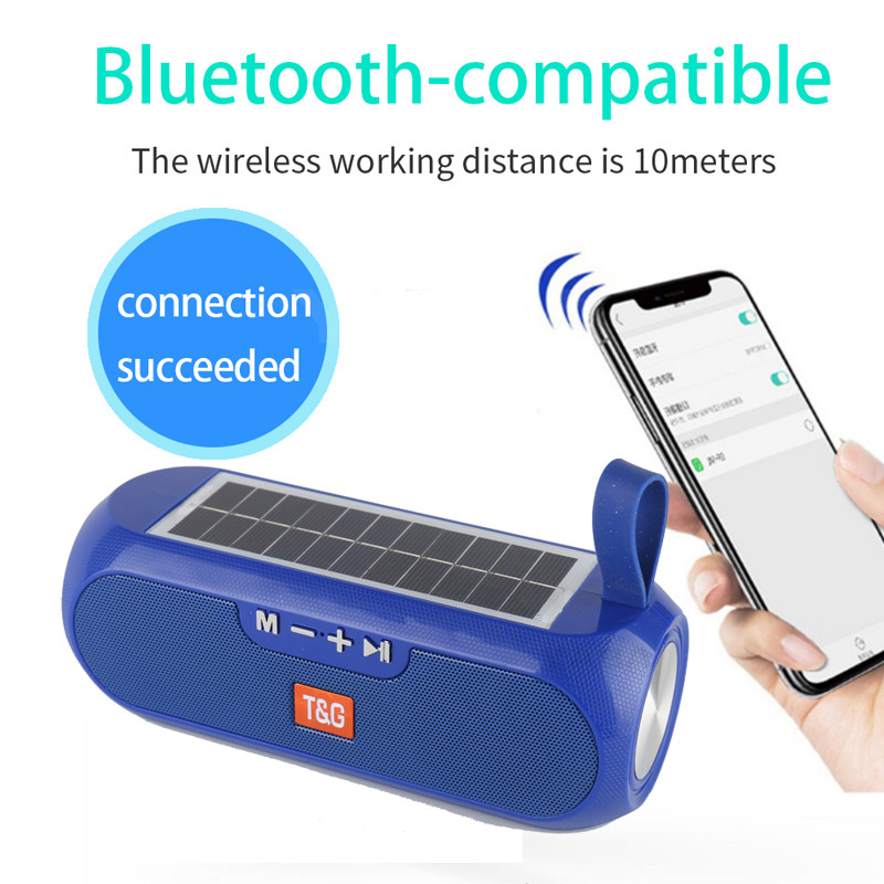 Solar Plate Wireless Portable Speaker Waterproof Boombox Stereo Music Box