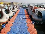 Floating dock on river