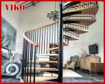 Spiral StaircaseVH20S Baluster Carbon Steel Tread Beech 304 Stainless Steel