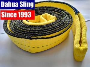 Wholesale Yellow 2 Inch Synthetic Flat Lifting Slings , 3100 lbs Crane Slings Rigging With Flat Folded Eye from china suppliers