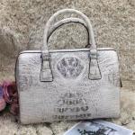 Genuine Real Alligator Skin Women Boston Purse Lady Handbag Exotic Authentic
