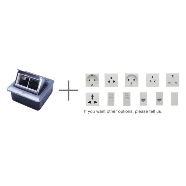 Hotel / Airport Double Floor Socket , European Standard Twin Floor Socket