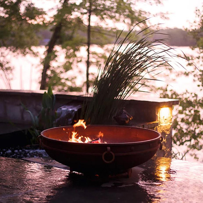Modern Fireplace Outdoor Heating Corten Steel Wood Burning Fire Pit Garden Outdoor Firepit 