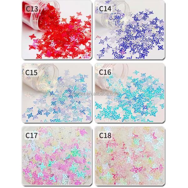 DIY Craft Embellishments Hollow Four Pointed Star Sequins in Mixes and Customized Shape