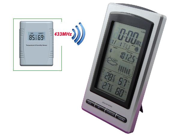 Digital Indoor Outdoor Thermometer Hygrometer Wireless Weather Station Clock