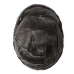 Fine mono Human Hair Unit for Men Invisible Hair Knots and Natural front Scallop