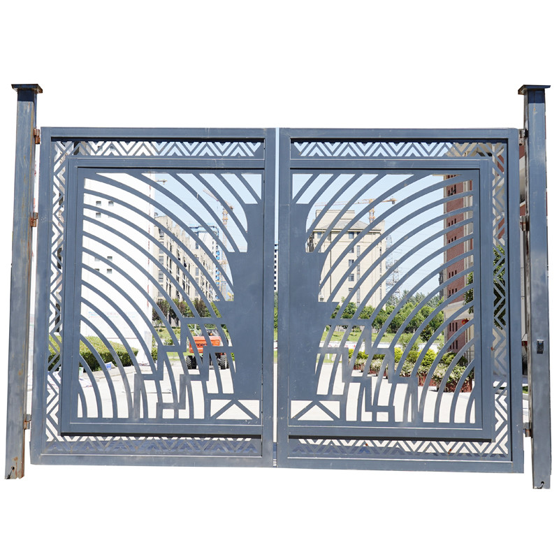 Entrance Trellis Wrought Iron Metal Gates Door Powder Coating OEM