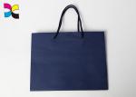 Durable Printed Paper Carrier Bags With Twisted Handles Blue Color