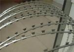 Razor Ribbon Helical Barbed Tape Galvanized Core 18 Inch Diameter 50ft Rolls