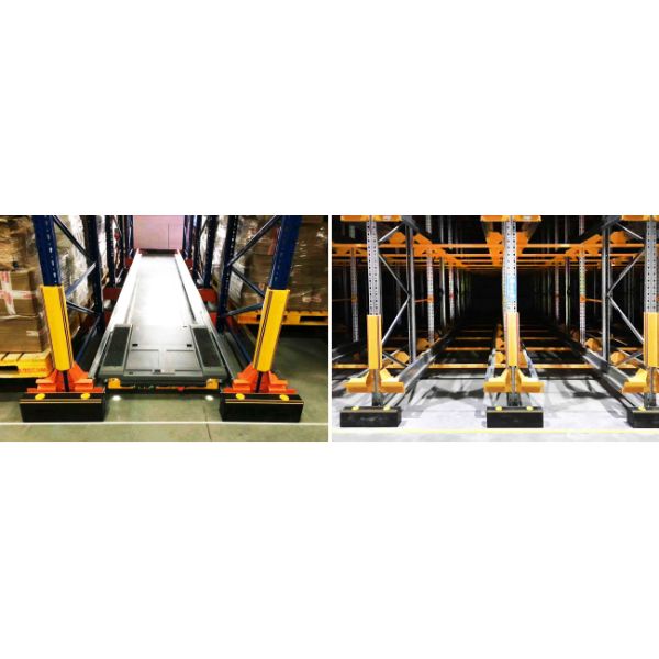 Radio Shuttle Pallet Rack Upright Protectors Rack End Guard Polymer Safety Barrier Traffic Guardrails