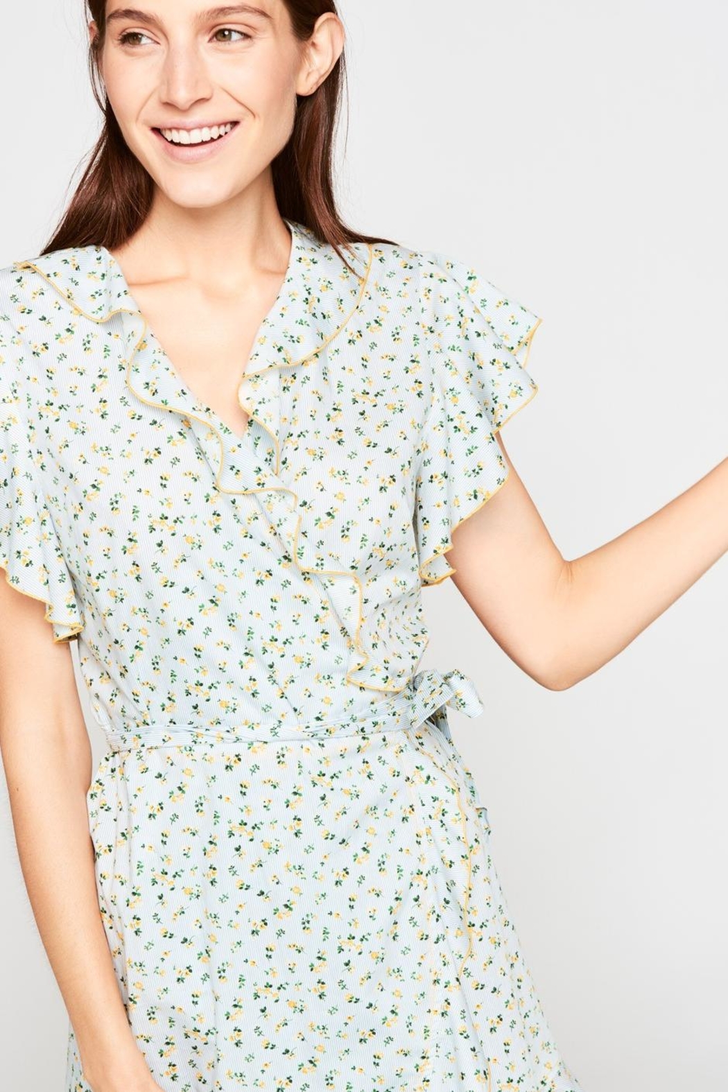 Ladies Mini Dress Floral Wrap Dresses Cotton For woman