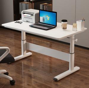Wholesale 80 kgs Custom White Wood Manual Standup Desk for Small Office Coffee Standing Table from china suppliers