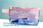 Holographic Vinyl Film Hologram Bag With Slider Zip, Pvc Holographic Cosmetics