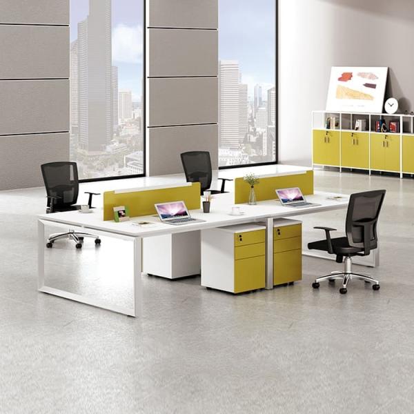 Quality 4 Staff Computer Workstation Table Cubicle Green With E1 MFC Board for sale