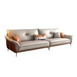 Small Home Nordic 3 4 Seater Sectional Couch Cowhide Leather Sofa Set