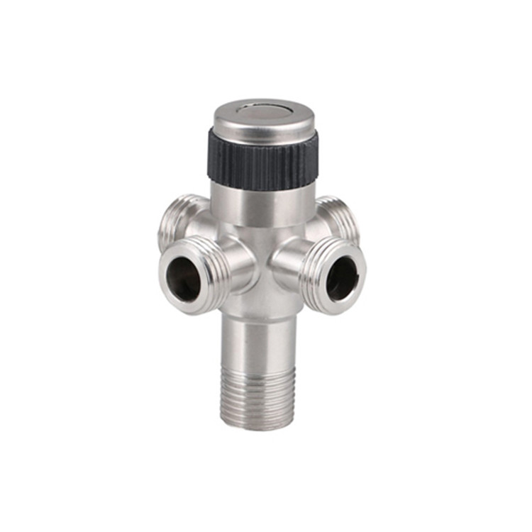 Brushed Surface Sanitary Angle Valve SUS304 Wall In Type