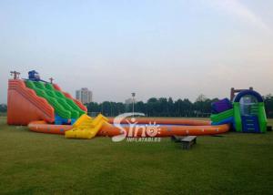 Wholesale Kids N adults giant inflatable water park on land with big inflatable swimming pool N big octopus slide from china suppliers