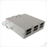 6-Port DIN-Rail Fiber Splice Box - Durable, FC/SC/ST/LC Compatible, 12-Fiber