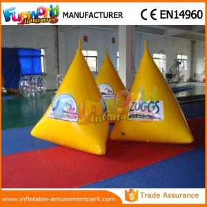 China Commercial Floating Inflatable Pyramid Water Buoy Yellow Inflatable Marker Buoy on sale
