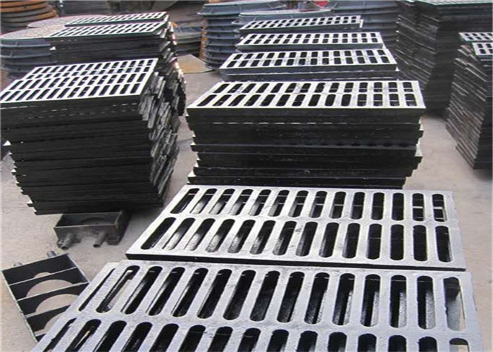 Anti Frozen Durable Rectangular Gully Grid With Frame Black Surface Finished