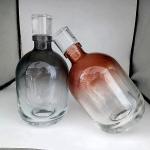 Glass Collar Round 500ml Vodka Bottle for Customized Production and Sale