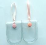 ISO14001 Small Clear Makeup Pouch , 0.25mm 7P Clear Button Bag PVC