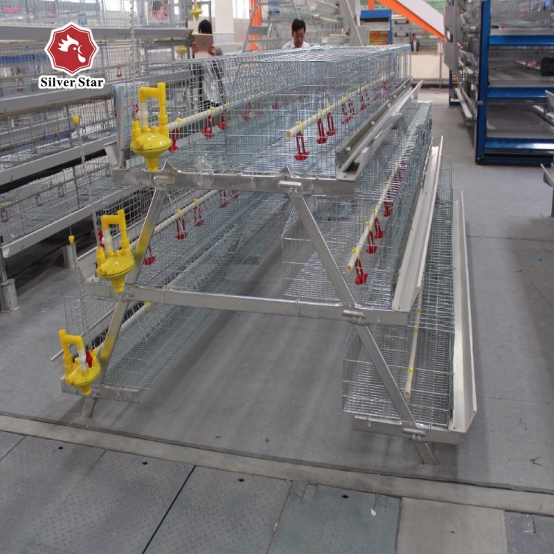 3 Tiers A Type Broiler Chicken Breeding Cage 128 Layers H Type