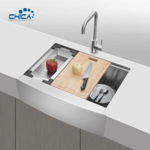 Wholesale Apron Front Kitchen Sink Handmade House Kitchen Sinks SUS304 stainless steel Single Bowl Kitchen Sinks from china suppliers