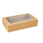 Kraft Biscuit Box With Clear Window Small Cookie Box Container for Dessert