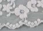 Ivory Cotton Lace Trim With Floral Lace Design Nylon Net For Bridal Dress Ribbon