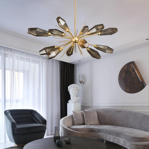 Nordic Postmodern Light Luxury Home Living Room Bedroom , Hotel Glass Personalized Creative Chandelier
