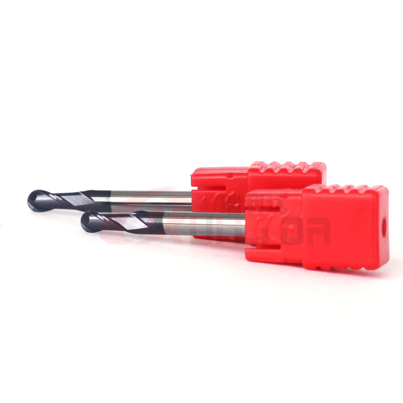 AlTiN Coating 4mm Solid Carbide Ball Nose End Mill 8mm 2 Flutes 3D Milling