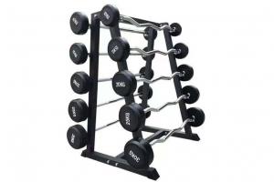 China Oem Logo 20kg Fixed Rubber Barbell Power Training Fitness Equipment Free Weights on sale