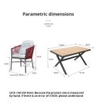 Waterproof Polyester Fabric 4 Seat Rattan Dining Table And Chairs Set Sun
