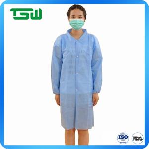 Wholesale 55gsm SPP Nonwoven Disposable Laboratory Coats With Snap Buttons from china suppliers