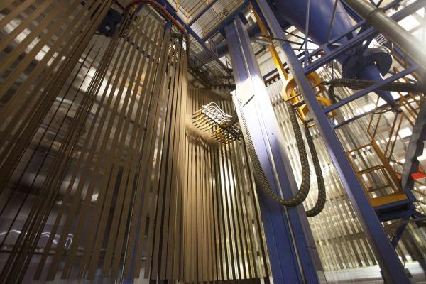 Electrostatic Spraying PP Booth Aluminium Profiles Vertical Powder Coating
