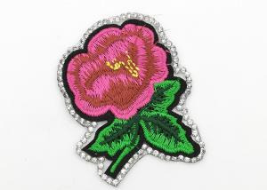 Wholesale Delicate Flower Iron On Patches , Embroidered Flower Appliques Bright Color from china suppliers