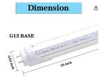 8W 2ft T8 Led Fluorescent Tube 1120 Lm 6500K Cool White Ballast Bypass G13 Base