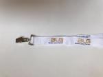 White color custom made badge holder lanyard printing yellow logo width 2cm
