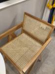 Black/Walnut Wood Color Solid Wood With Rattan Chair For Modern Style Dining