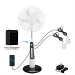 High Efficiency Home Solar Rechargeable Fan Height Adjustable Wide Angle