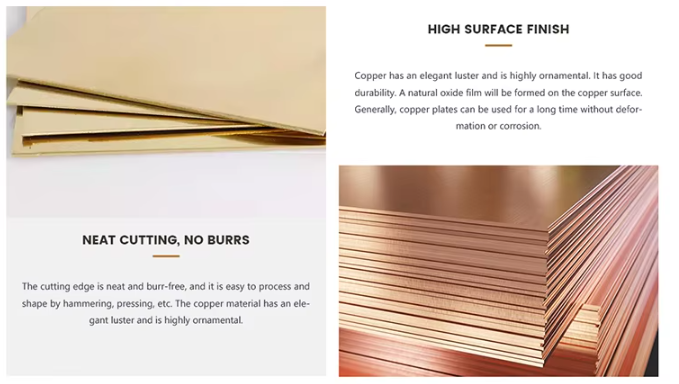Decorative Copper Sheets with 99.9% Cu Purity and Custom Thickness 0.1-50mm for Corrosion Resistant Applications