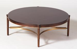 Wholesale Walnut veneer top with brass metal tube round side table/end table/coffee table for 5-star hotel bedroom from china suppliers